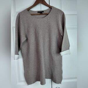 Tahari Beige Knit Top Stretch Size L( XL)